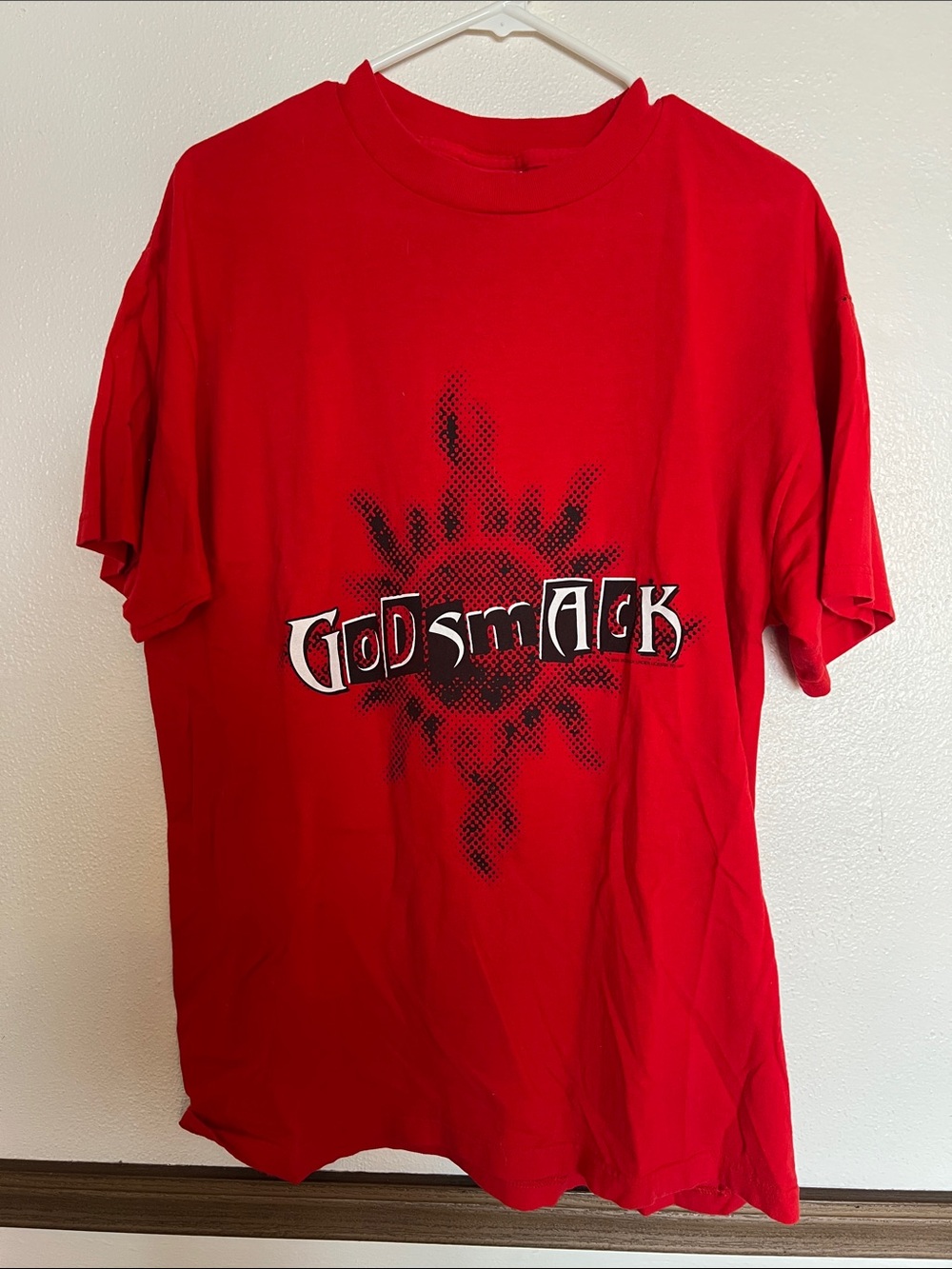 Godsmack band men’s tee shirt with graphic on back shoulder